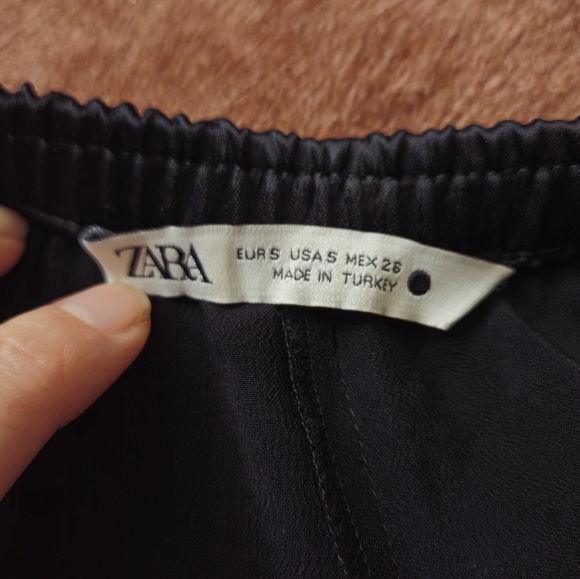 Zara Silky Satin Long Black Maxi Skirt - Picture 4 of 6